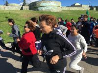 Участие коллектива и студентов в легкоатлетическом забеге среди женщин